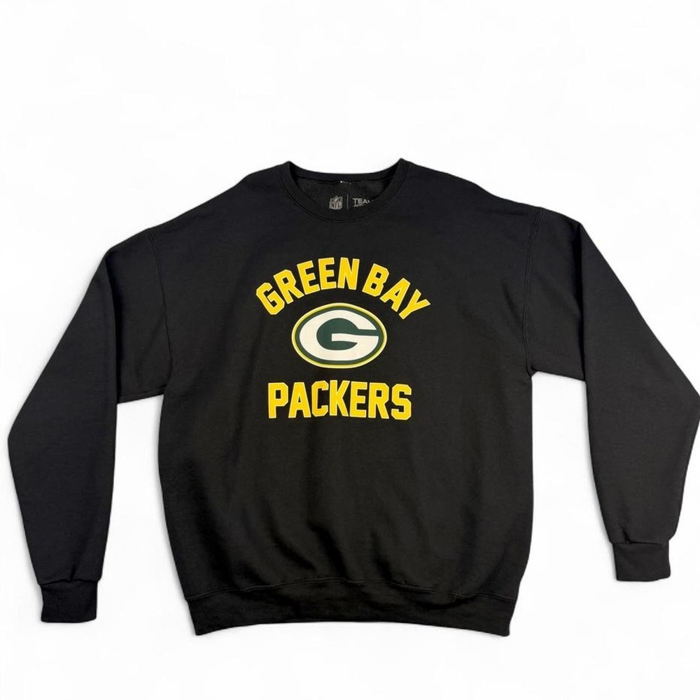 NFL Team Apparel Green Bay Packers Black Crewneck Sweatshirt – Size XL